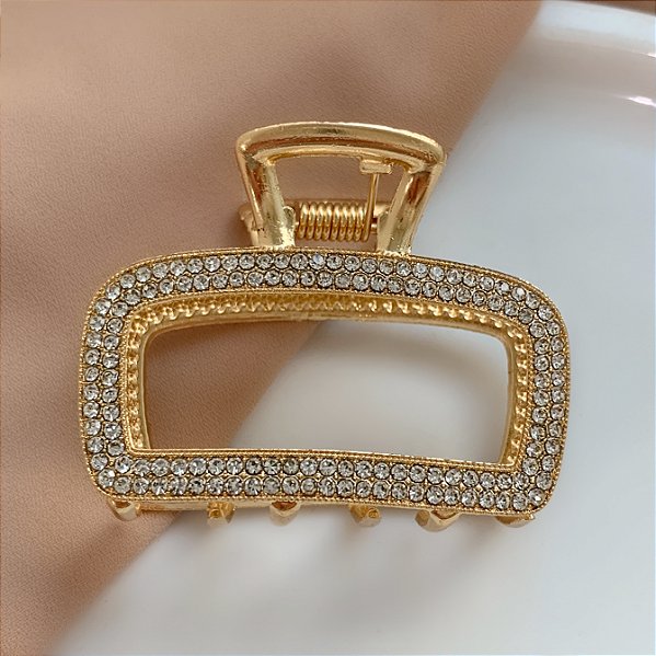 PRESILHA UNITÁRIA M RETANGULAR STRASS BIJU