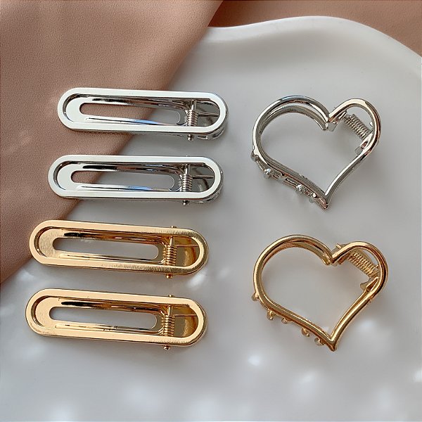 KIT DE PRESILHAS PIRANHA CORAÇÃO E BICO DE PATO BIJU