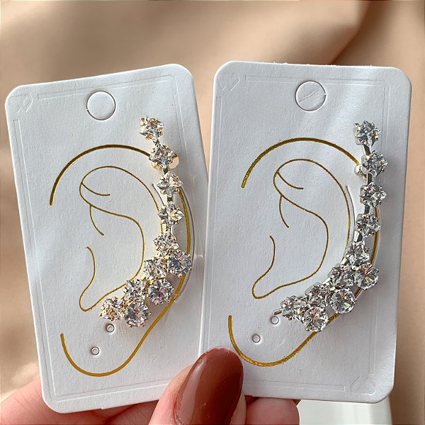BRINCO UNITÁRIO EAR CUFF PEDRAS EM ZIRCÔNIAS BIJU