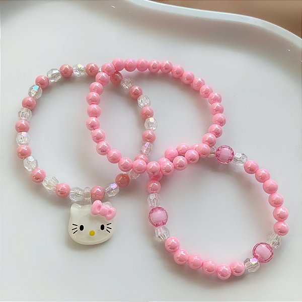 PULSEIRA KIT MIÇANGAS PINGENTE GATINHA BIJU
