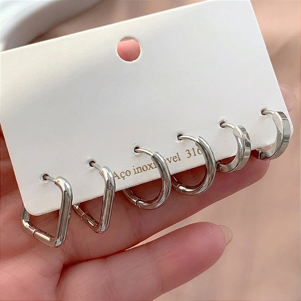 BRINCO KIT ARGOLINHAS FORMATOS ANA AÇO 316L⭐️