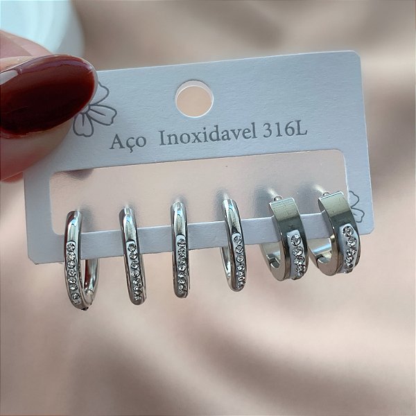 BRINCO KIT ARGOLINHAS FIO BOLEADAS CRAVEJADAS AÇO 316L⭐️