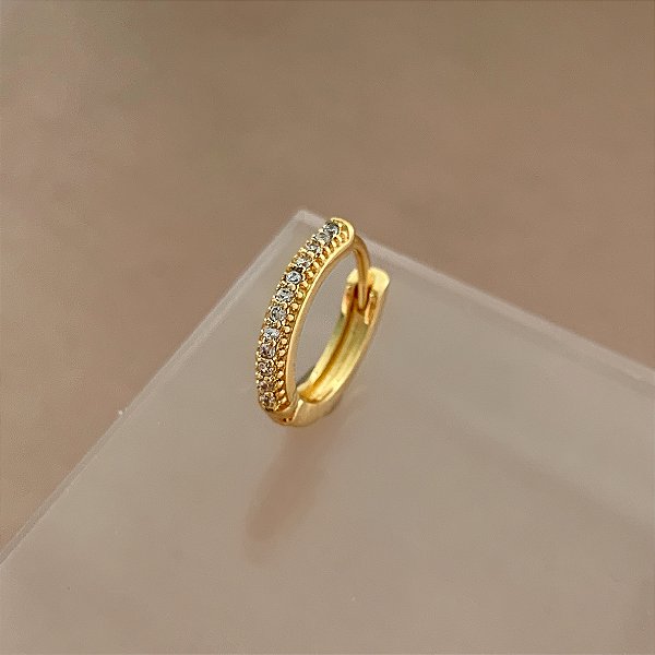 PIERCING CONCH / CARTILAGEM ARGOLINHA FIO ZIRCÔNIAS 10MM AÇO 316L FOLHEADO A OURO 18K SEMIJOIA PARA ATUALIZAÇÃO⭐️