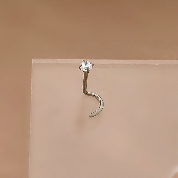 PIERCING NARIZ ANZOL ZIRCÔNIA 7MM TITÂNIO SEMIJOIA PARA PERFURAÇÃO⭐️
