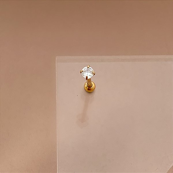 PIERCING TRÁGUS / CARTILAGEM PONTO DE LUZ ZIRCÔNIA 8MM HASTE AÇO 316L FOLHEADO A OURO 18K SEMIJOIA PARA ATUALIZAÇÃO⭐️