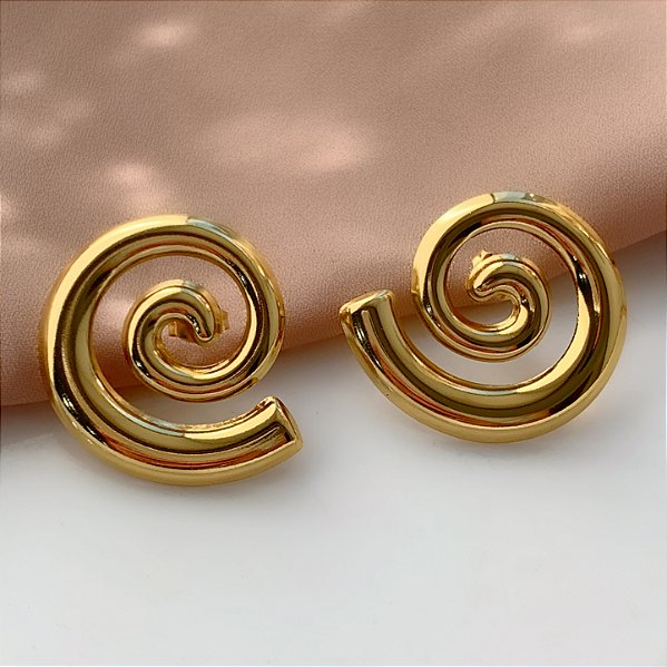 BRINCO CARACOL DOURADO AÇO 316L⭐️
