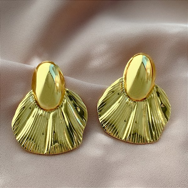BRINCOLEQUE PLISSADO DOURADO AÇO 316L⭐️