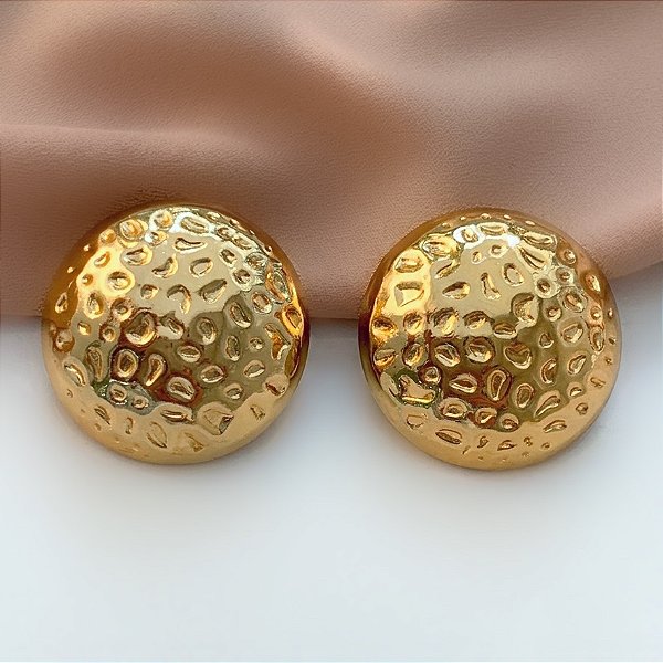 BRINCO ESFERA MARTELADA GRANDE DOURADO AÇO 316L⭐️