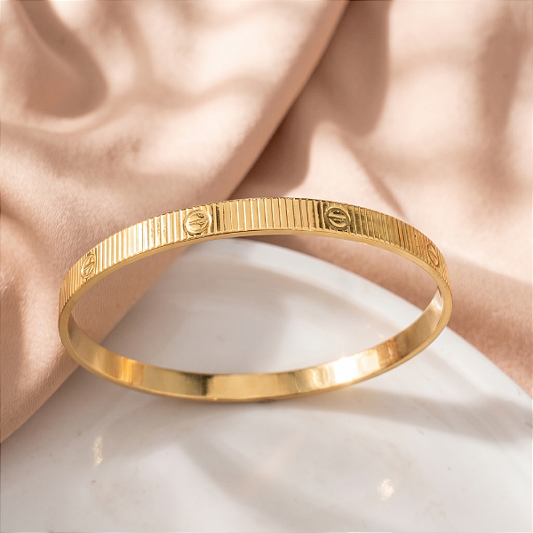 PULSEIRA INSPIRED CARTIER RISCADO DOURADO AÇO 316L⭐️