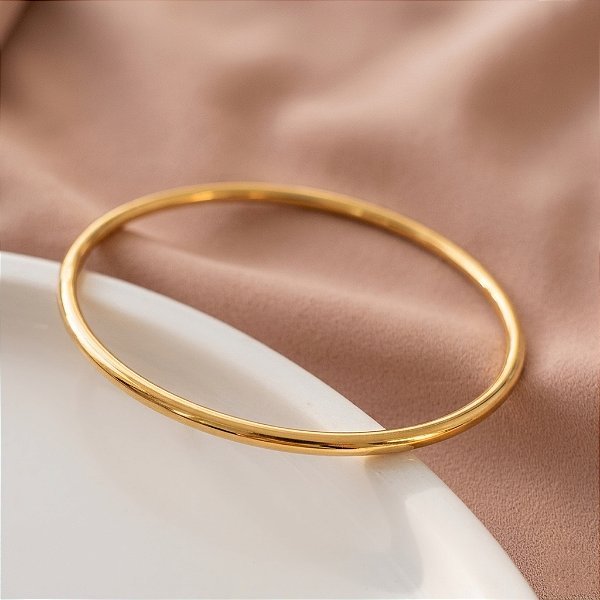 PULSEIRA/ BRACELETE FIO BOLEADO LISO FINO DOURADO AÇO 316L⭐️