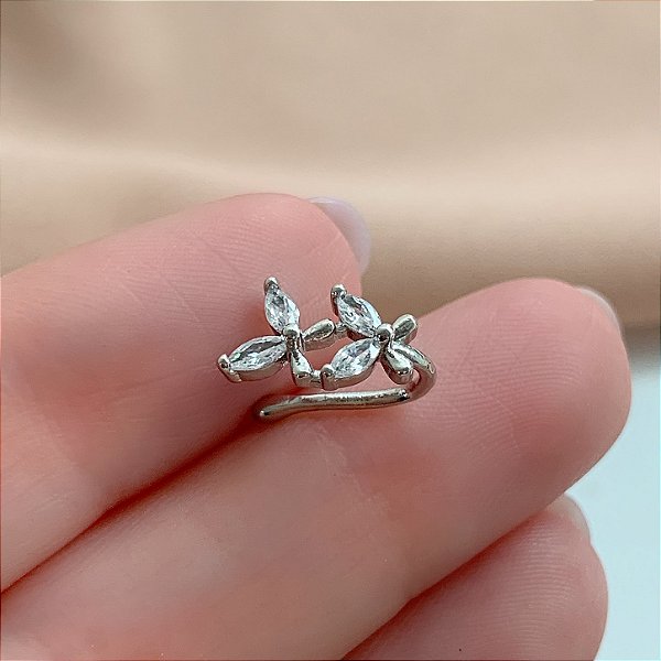 PIERCING FAKE BORBOLETAS ZIRCÔNIAS AÇO 316L⭐️