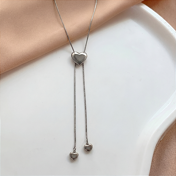 COLAR ESTILO GRAVATINHA CORAÇÕES AÇO 316L⭐️