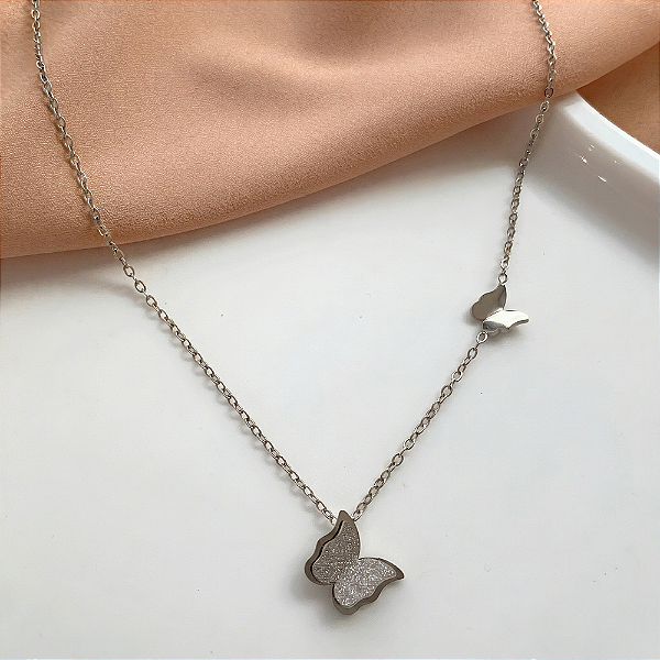 COLAR BORBOLETAS CLASSICAS AÇO 316L⭐️