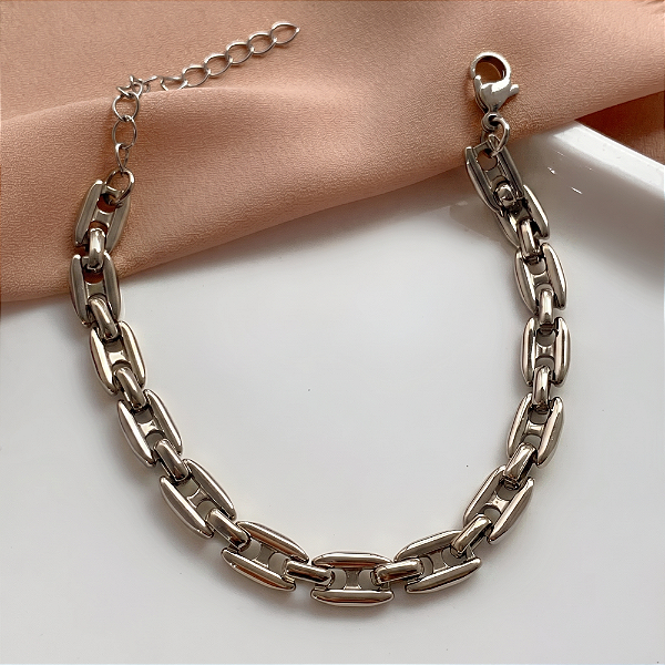 PULSEIRA CORRENTE RETANGULAR AÇO 316L⭐️