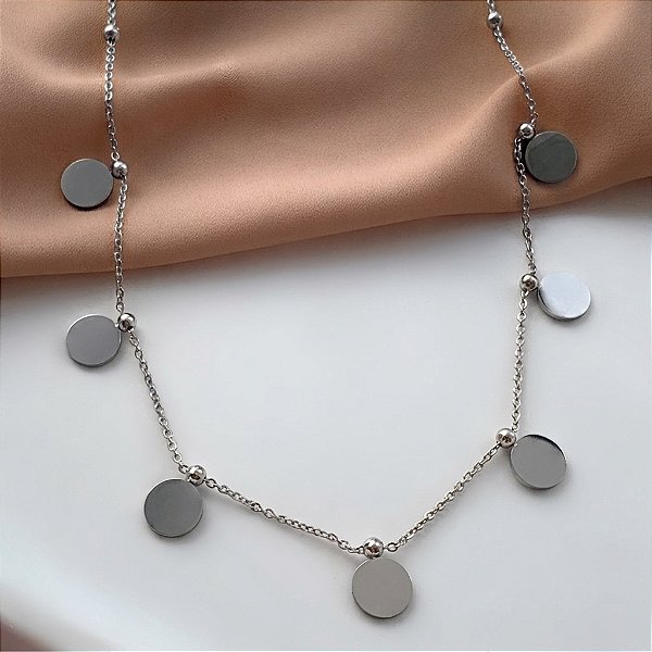 COLAR MEDALINHAS REDONDAS AÇO 316L⭐️
