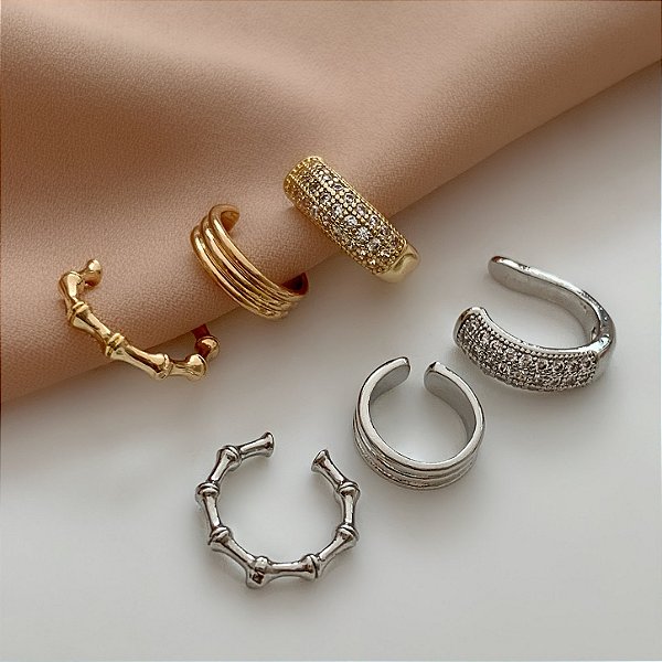 KIT DE PIERCINGS FAKES VARIADOS E COM ZIRCÔNIAS BIJU