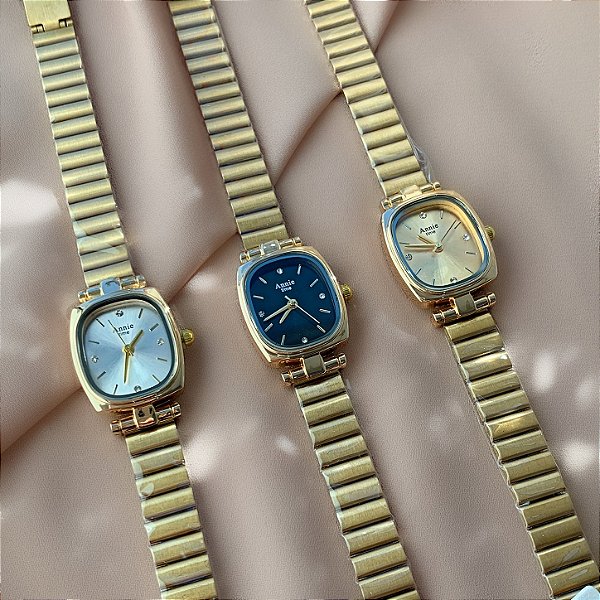 RELÓGIO MINIMALISTA RETANGULAR DOURADO AÇO 316L⭐️