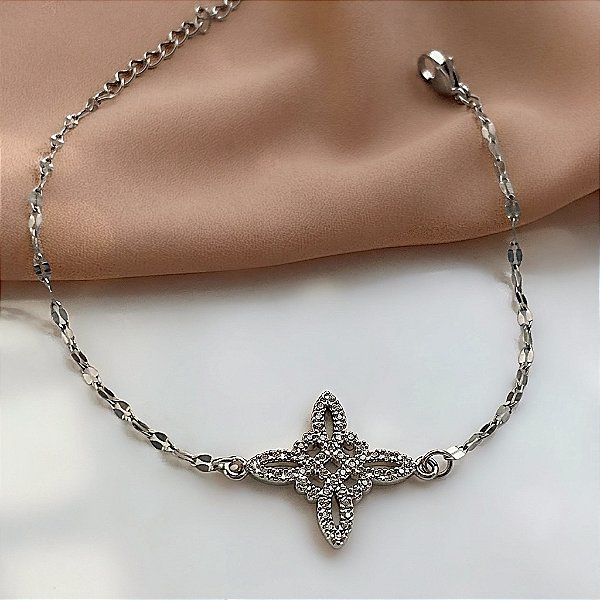 PULSEIRA PINGENTE TREVO ESTILIZADO AÇO 316L⭐️