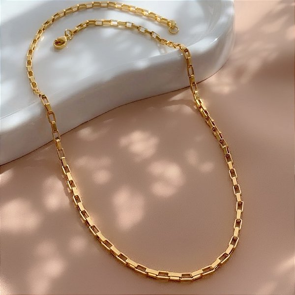 COLAR CORRENTE CARTIE P DOURADO AÇO 316L⭐️