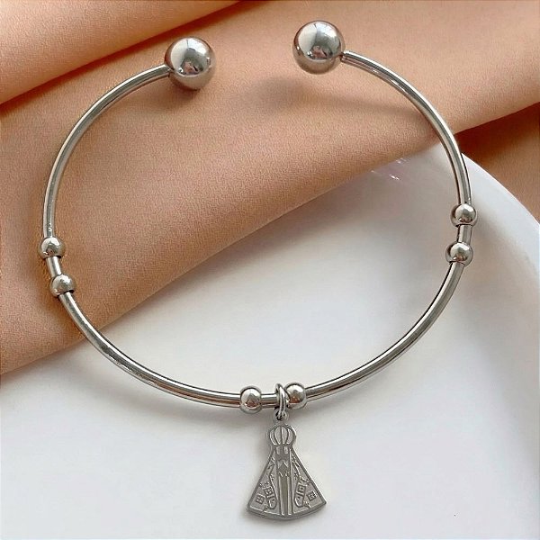 PULSEIRA/BRACELETE PINGENTE NOSSA SENHORA AÇO 316L⭐️