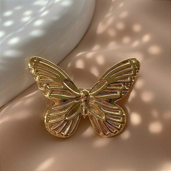 BROCHE BORBOLETA DOURADO AÇO 316L⭐️