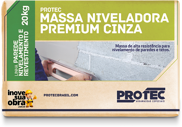 MASSA NIVELADORA DE PAREDE - CINZA PREMIUM 20KG - PROTEC