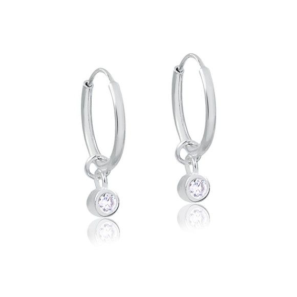 Brinco argola com ponto de luz