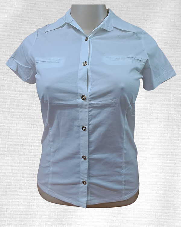 Camisa manga curta de tricoline com elastano - Ref 51.91