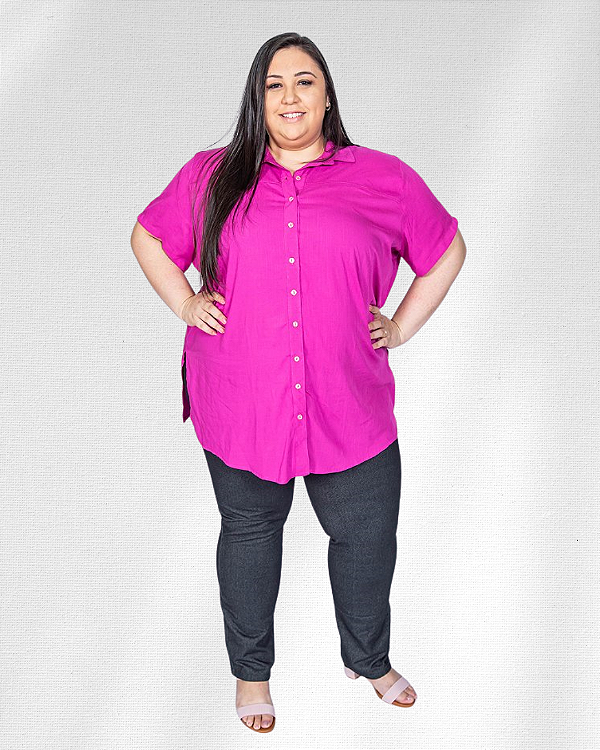 Camisa Alongada de Viscolinho - Ref 72.200