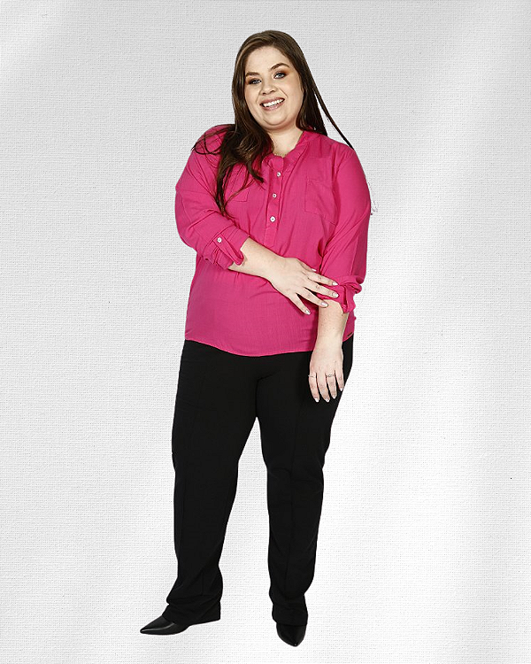 Blusa de Viscolinho com Gola de Padre - Ref 73.25