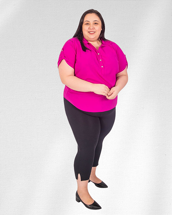 Blusa de tecido air flow com peitilho - Ref 74.17