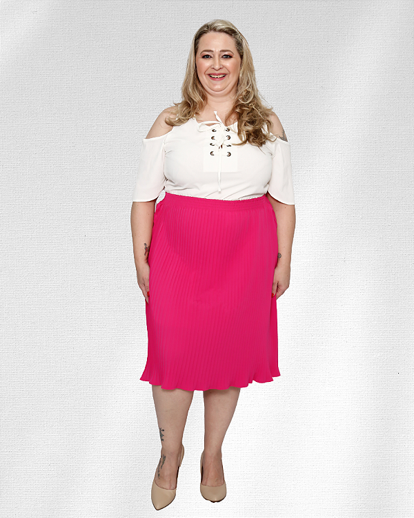 Saia de tecido de crepe honda, plissada tradicional - Ref. 70.519