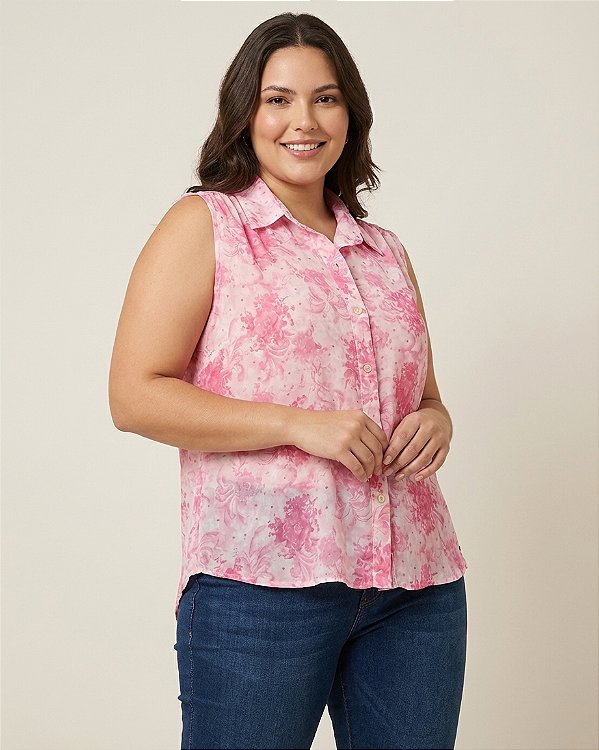 Camisa de Chiffon Estampada - Ref 50.125