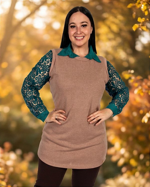 Blusa Estilo Colete Feminino Vest Legging de Malha Marajó - Ref 77.20