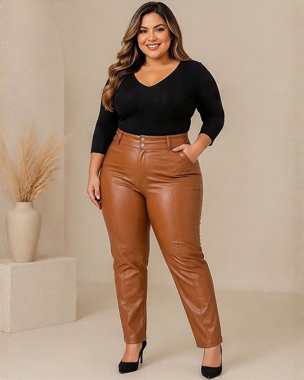 Calça Feminina Resinada de Bengaline Peluciado Twill - Ref 77.114