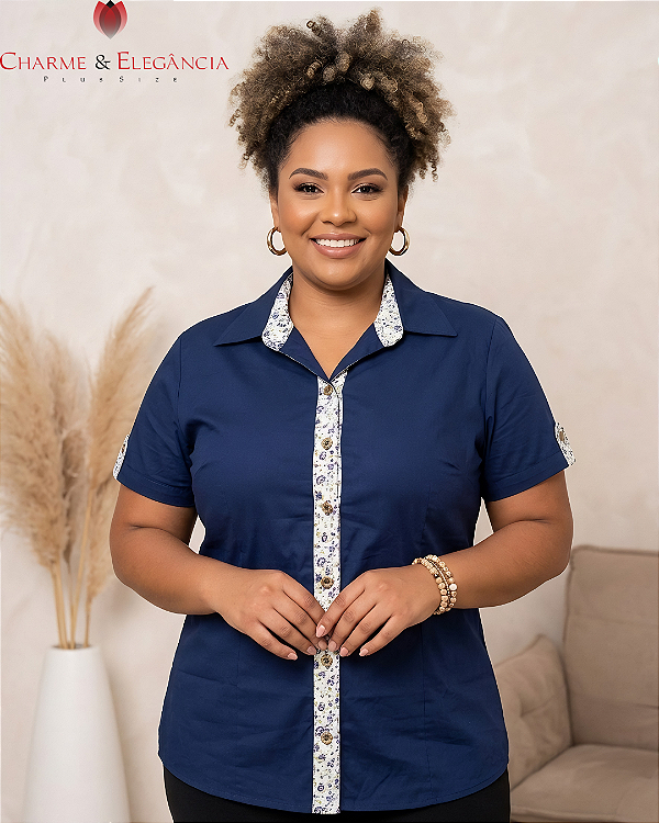 Camisa Feminina de Tricoline com Elastano - Ref 51.21