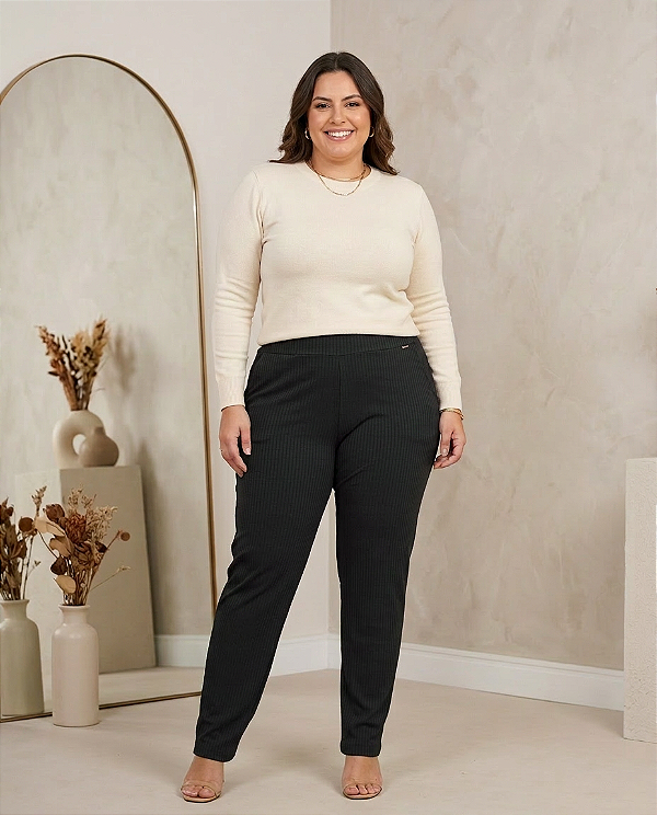 Calça de Malha Canelada Confort - Ref 74.114
