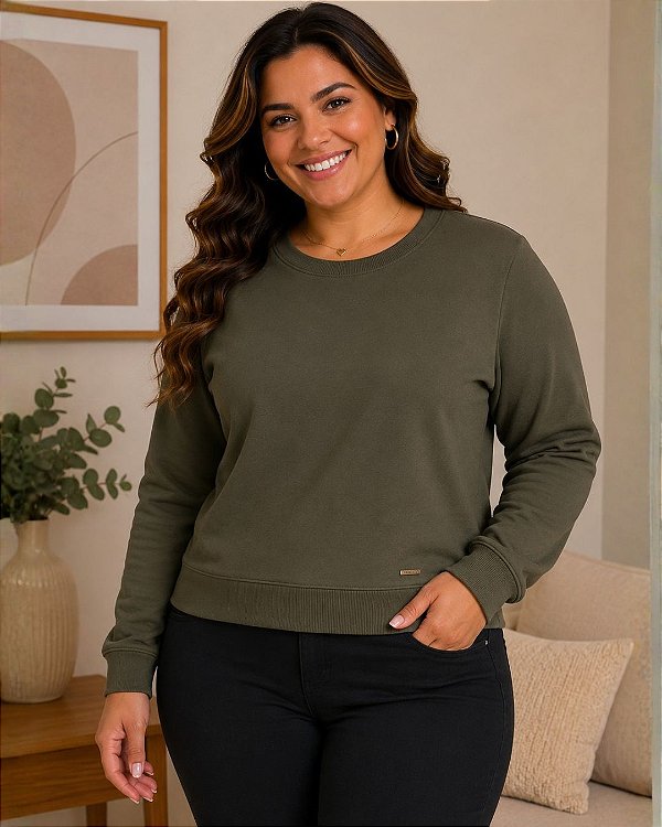 Blusão cropped de moletom três cabos Ref 71.35