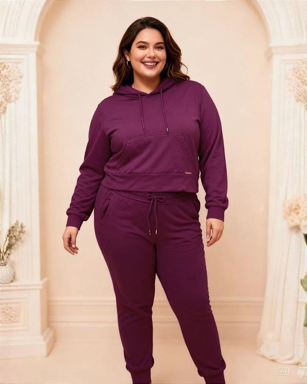 Conjunto Feminino de Moletinho Soft Estilo Canguru - Ref 75.711