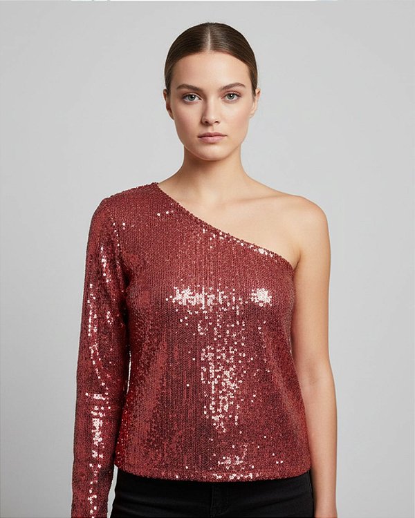 Blusa Feminina De Tecido Paetê - Ref 75.20