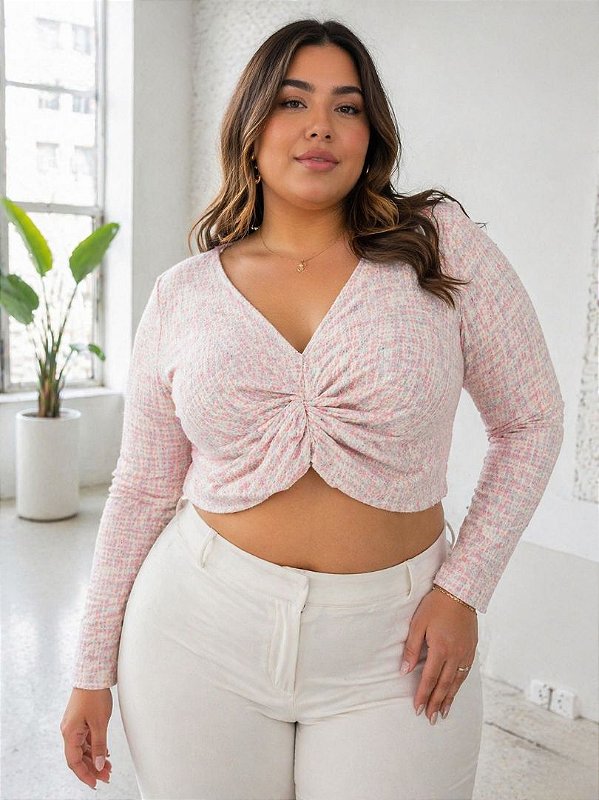 Blusa Feminina De Tweed Chanel Estilo Cropped Ref 75.12