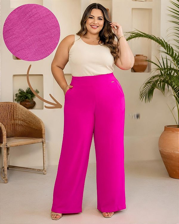 Calça Feminina de Tecido Duna Linho com Bolso Faca - Ref 72.112