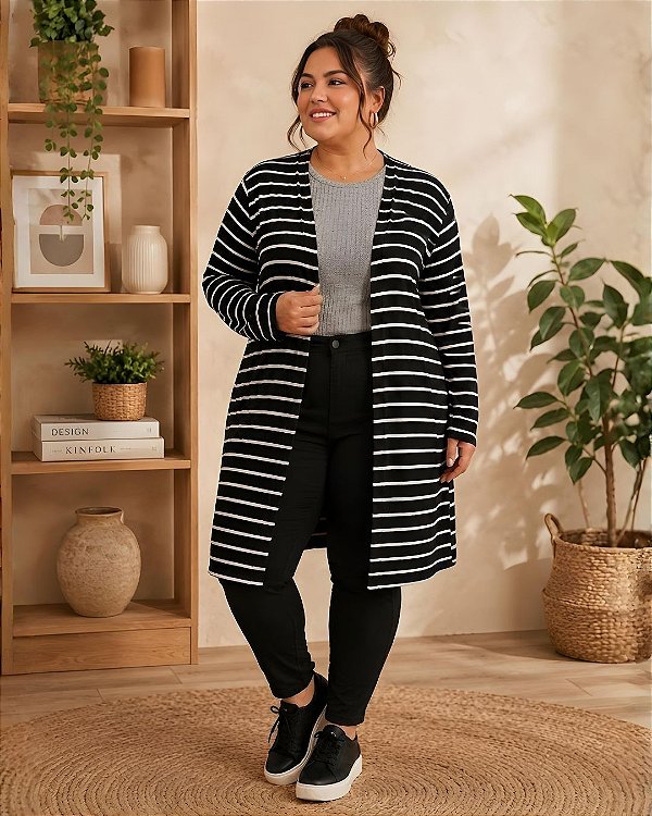 Cardigan Tradicional De Malha Viscolycra Superlastic Ref 63.12