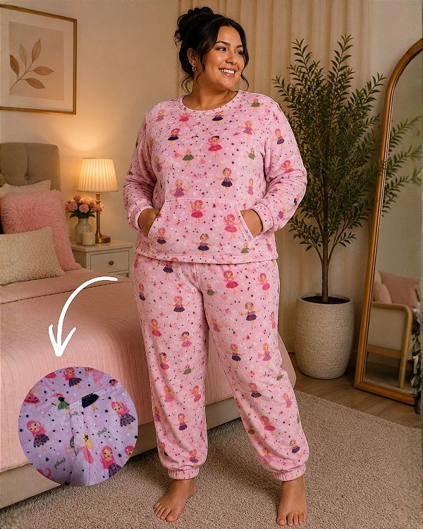 Conjunto de Pijama Fechado de Tecido meu Pompom Dog - Ref 75.902