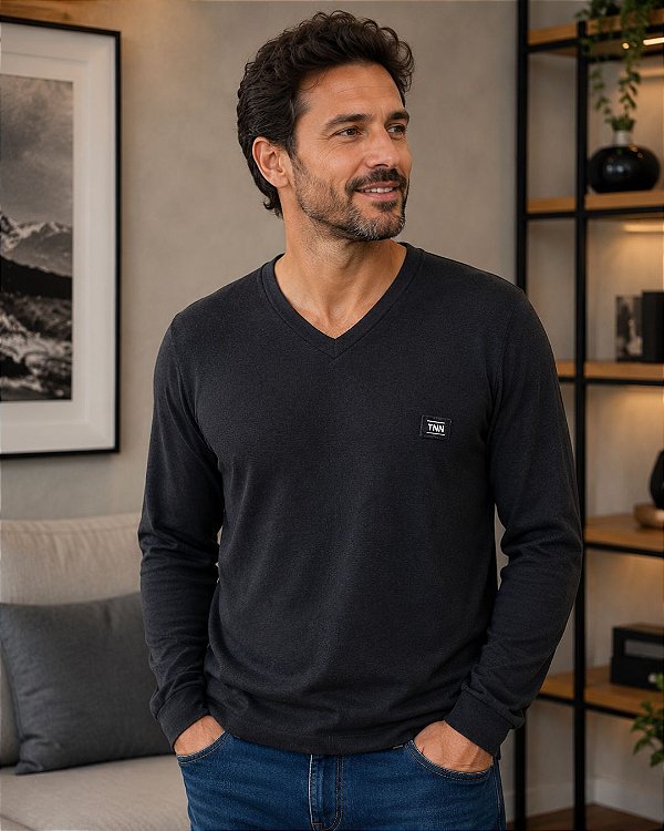 Blusa Suéter Masculino de Lanzinha Decote V - Ref 34.14