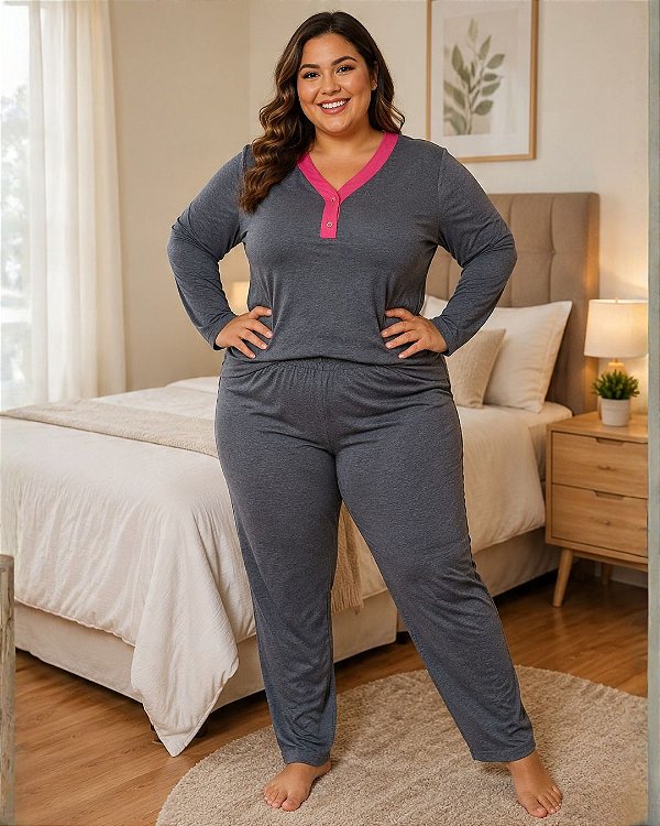 Conjunto de Pijama Fem. de Malha PV Premium - Ref 67.900