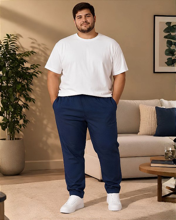 Calça Masc. Tradicional de Malha Double com Perna Reta - Ref 38.101
