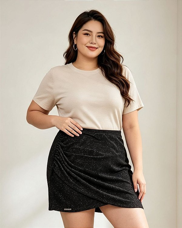 Saia Feminina de Malha Lurex Brilho - Ref 74.514