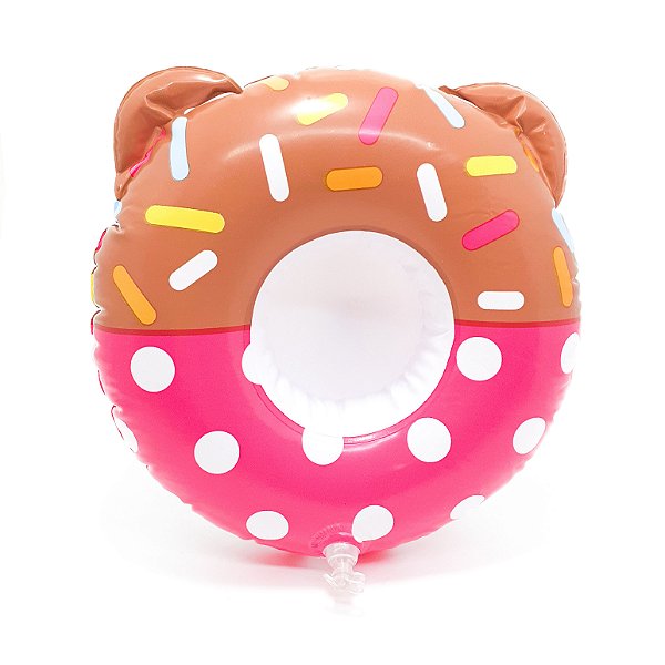 Boia Porta Copo Inflável Donuts Rosa