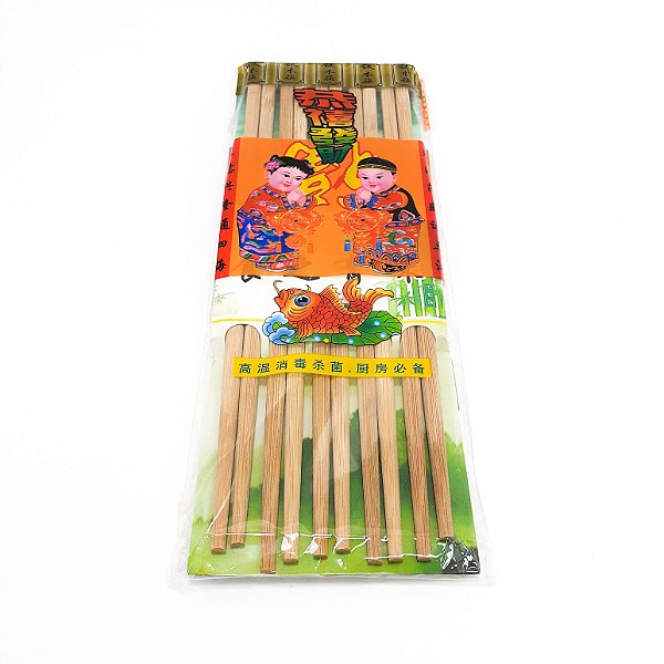 Embalagem Com 10 Pares de Hashi De Bambu